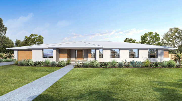 The Primrose Resort - Wattle Court Acreage Home Facade in Resort Style