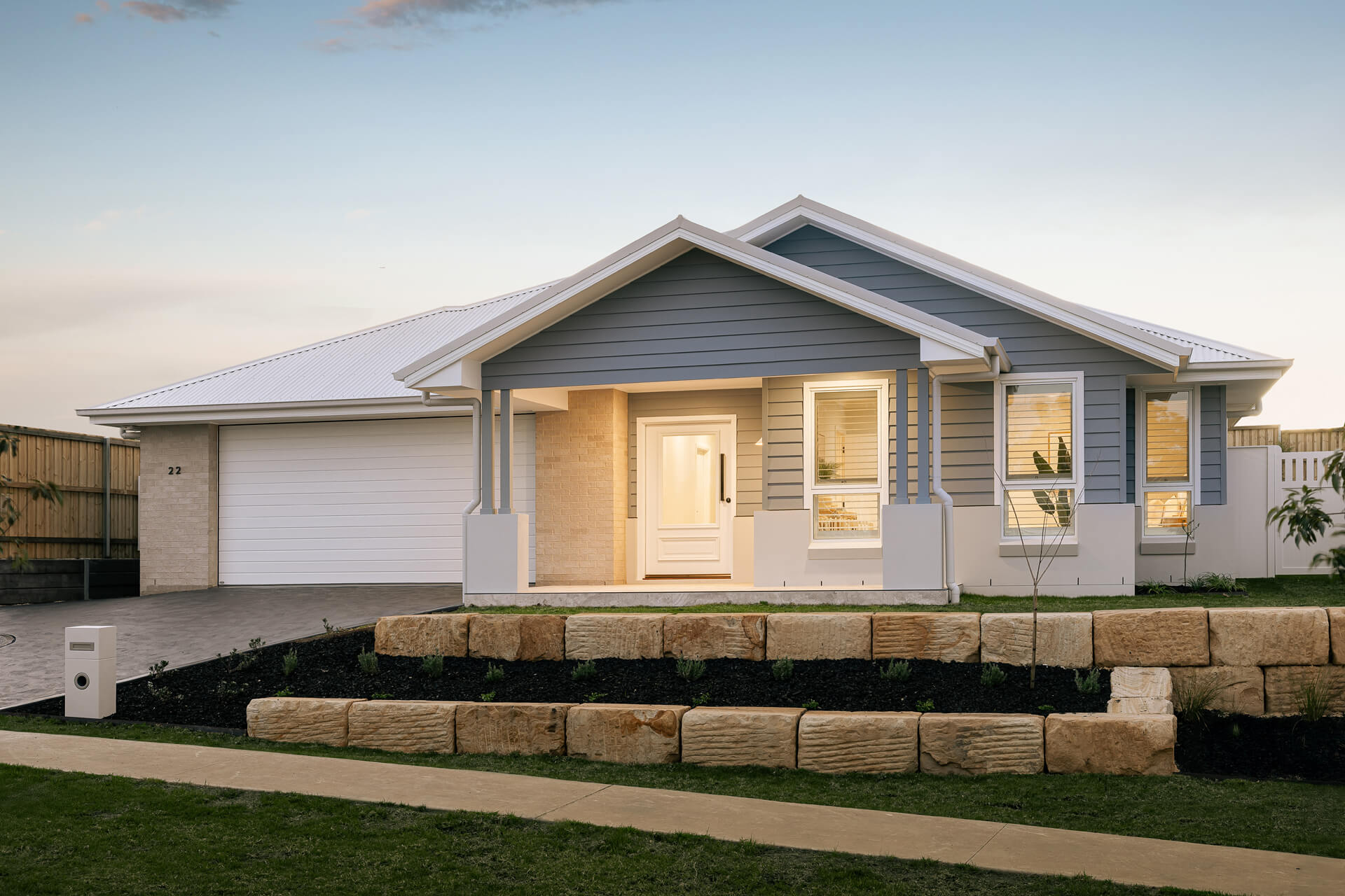 Wilton Display Home lights on