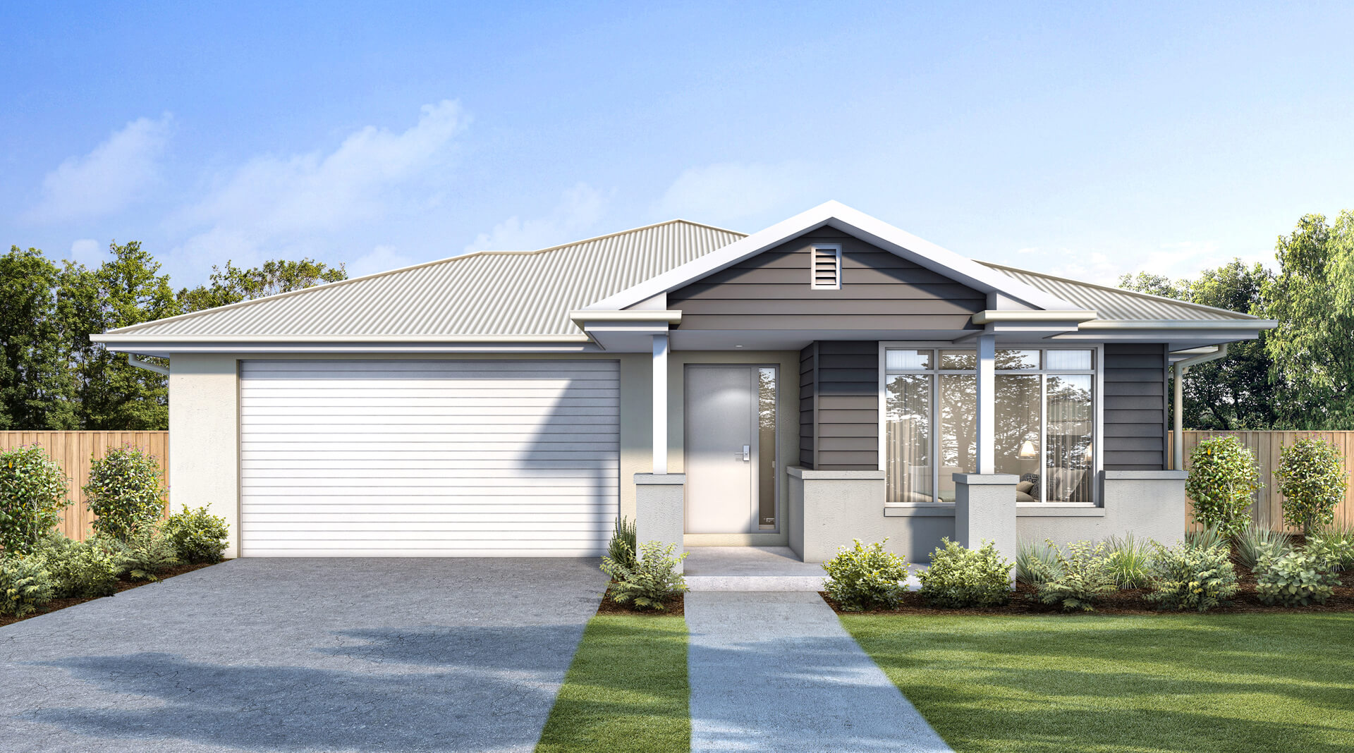 The Cassinia Hamptons - Wattle Court Single Storey Home Facade in Hamptons Style