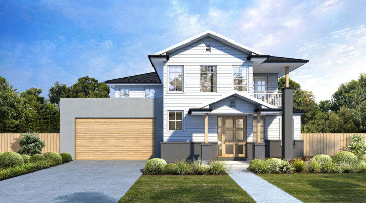 The Katherine Hamptons - Wattle Court Double Storey Home Facade in Hamptons Style