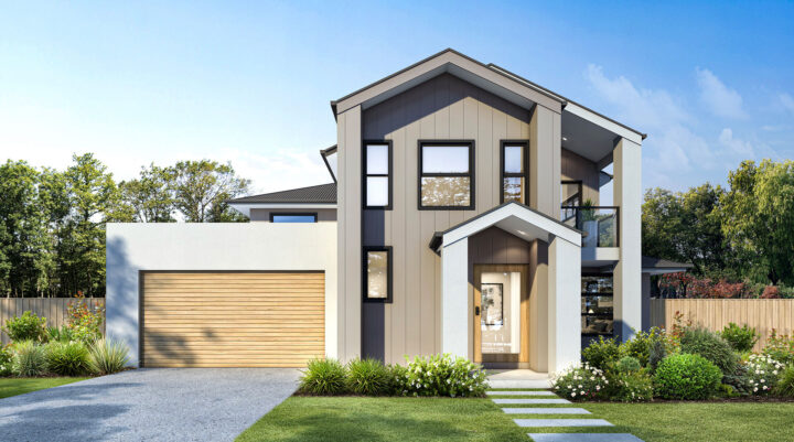 The Katherine Scandi - Wattle Court Double Storey Home Facade in Scandi Style