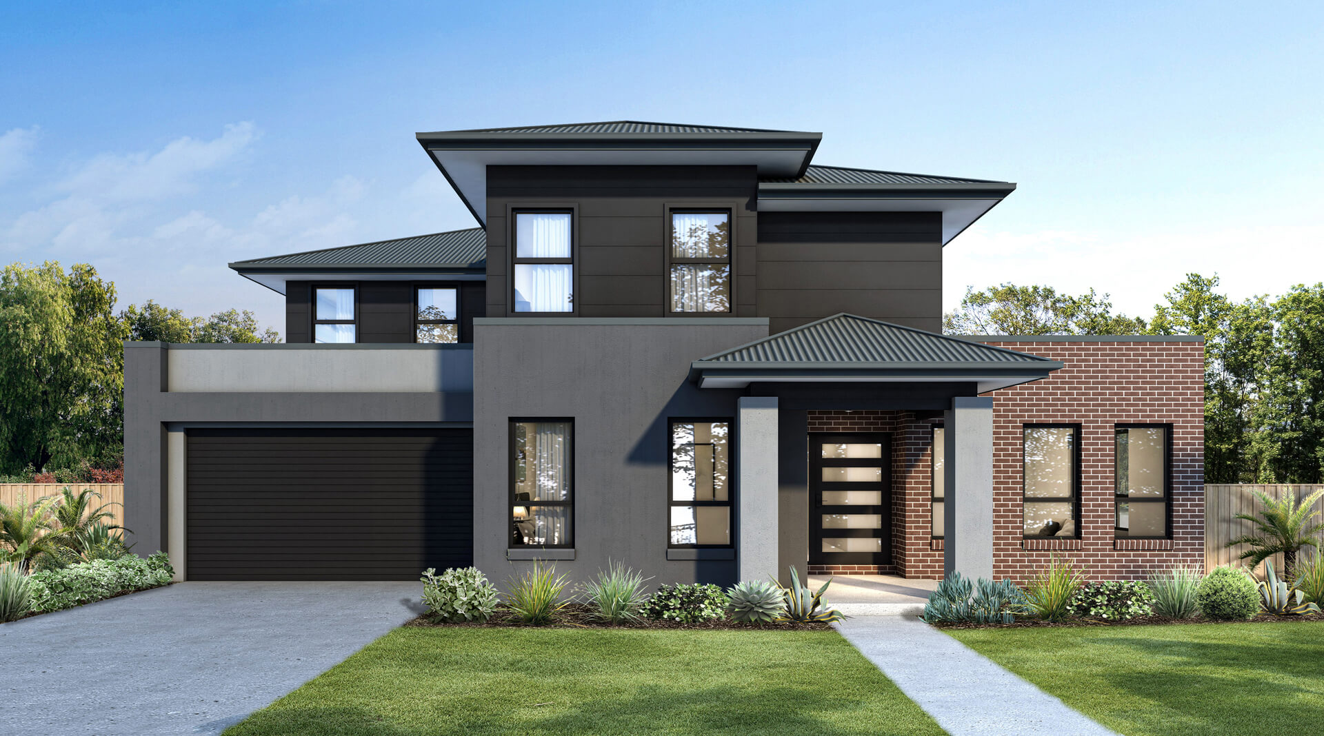 The Tomaree Executive - Wattle Court Double Storey Home Facade in Executive Style