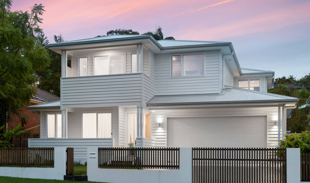 Double Storey Hamptons custom home built in Sydney North