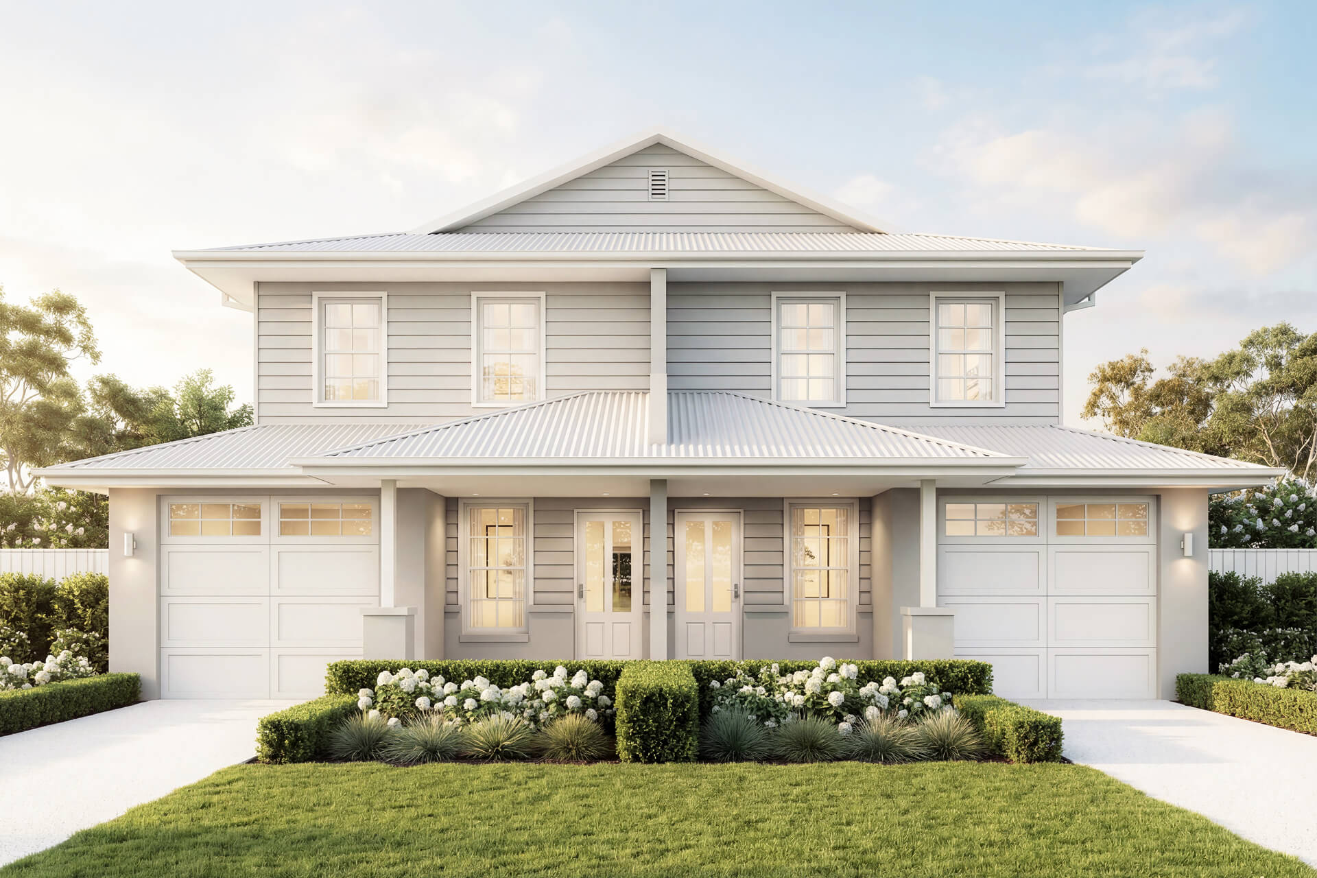 Hamptons Facade | The Bairnsdale Duplex Hamptons Facade