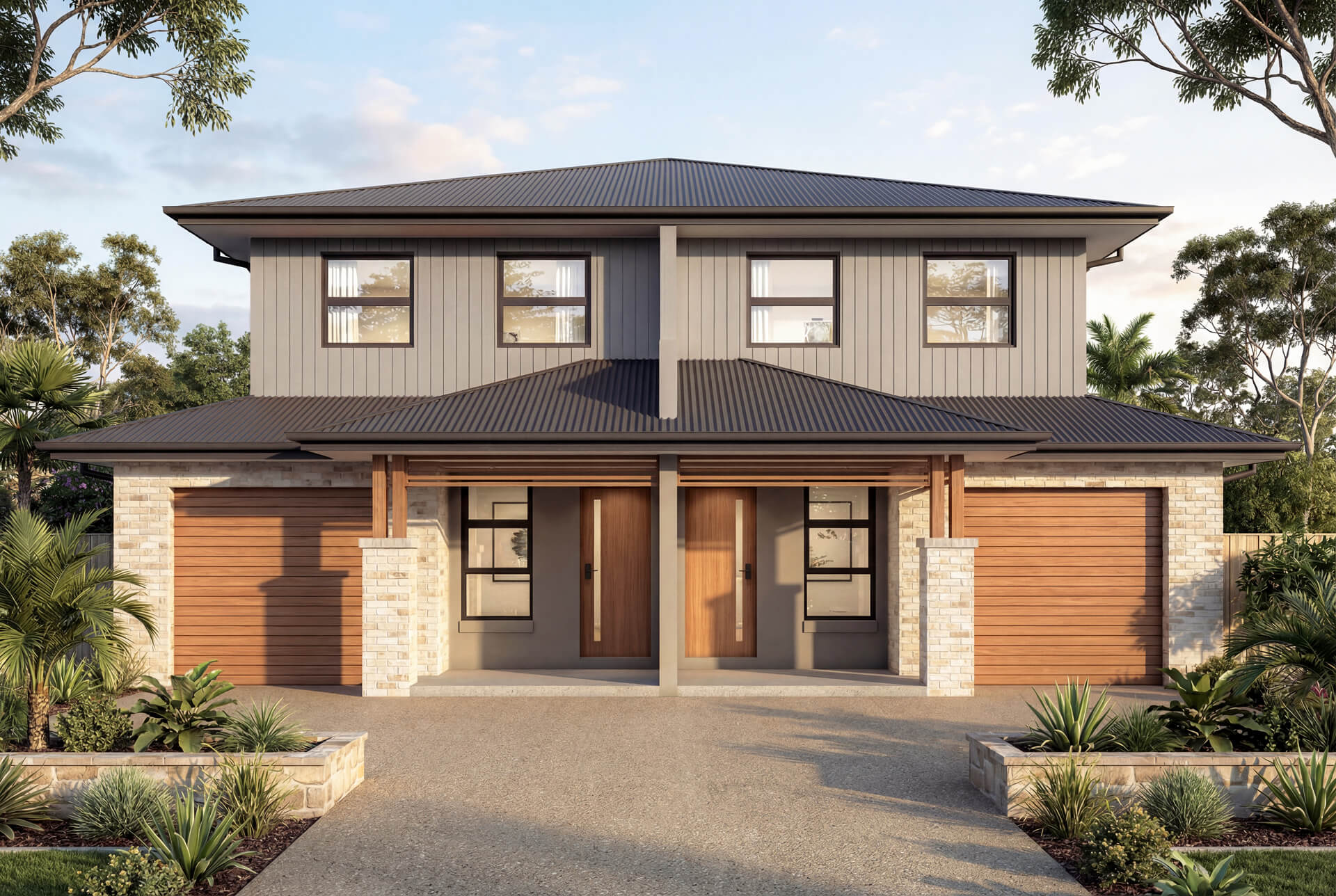 The Bairnsdale - Dual Occupancy Home Design in Resort Facade