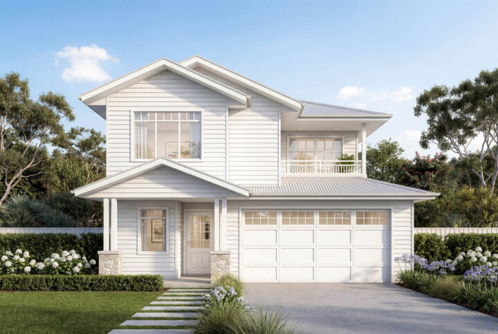 Hamptons Facade | The Belmorana Double Storey Hamptons Facade