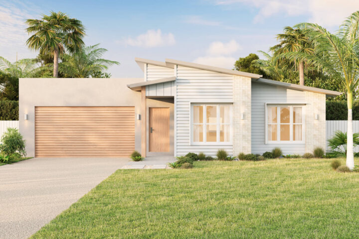 Beach Facade | The Flaxton Single Storey Beach Facade