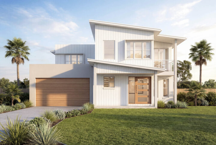 The Palmetto - Coastal 2-Storey Home Design with Beach Facade