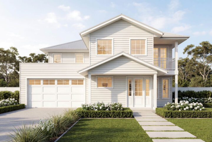 Hamptons Facade | The Palmetto Double Storey Hamptons Facade