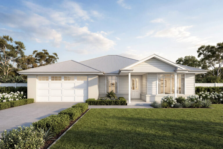 Hamptons Facade | The Saltbrush Single Storey Hamptons Facade