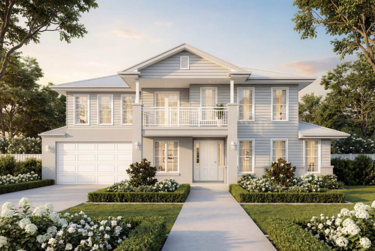 Hamptons Facade | The Trephina Double Storey Hamptons Facade