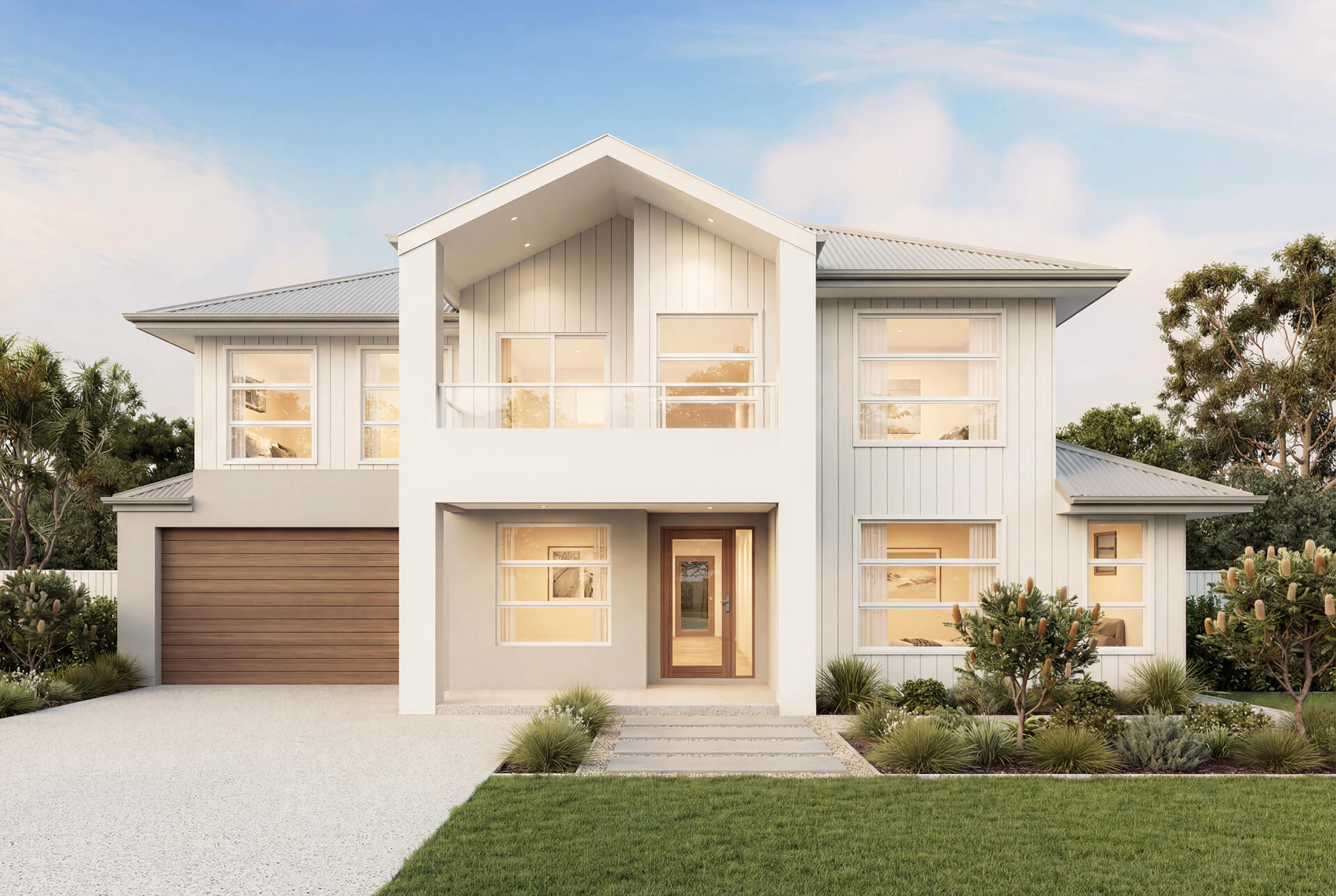 Scandi Facade | The Trephina Double Storey Scandi Facade