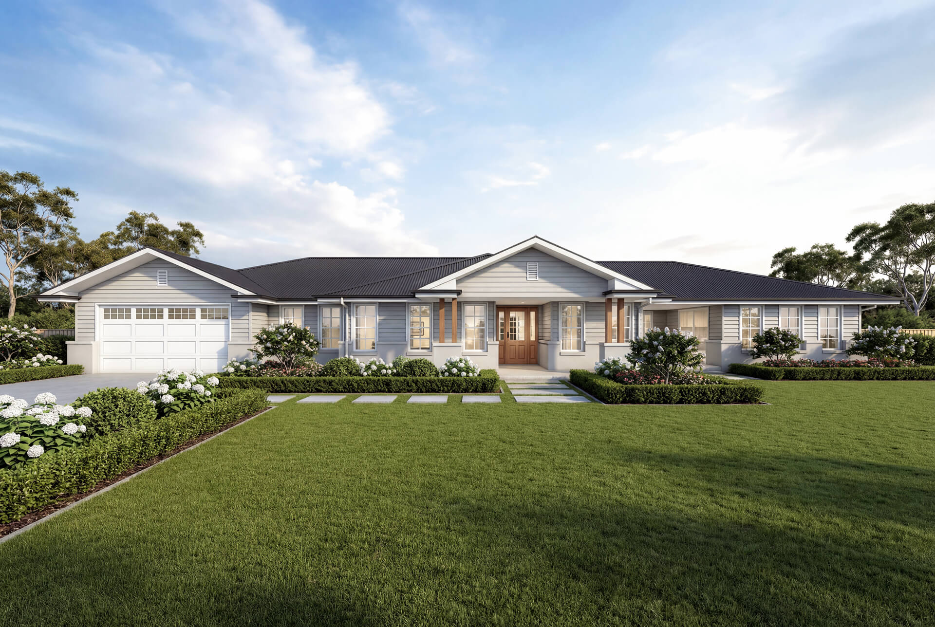 Hamptons Facade | The Waratah Acreage Hamptons Facade