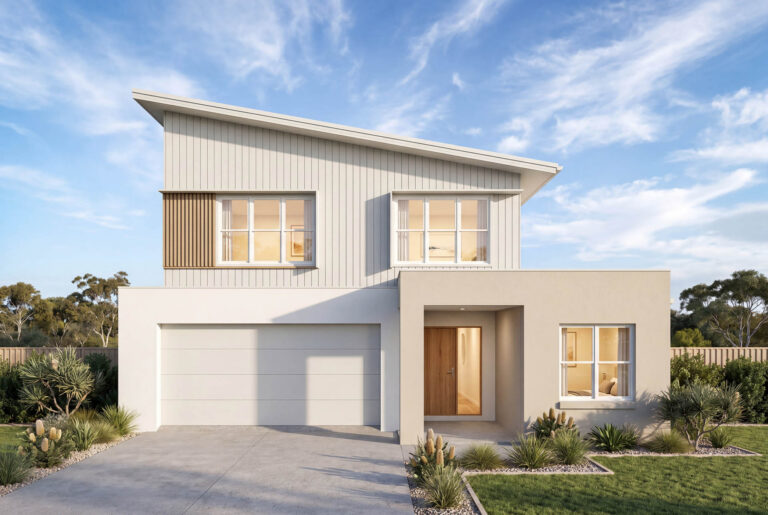 Arltunga Double Storey Beach Facade with Skillion roof