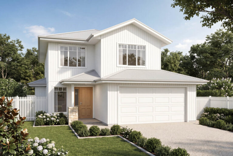 Narrabeen Double Storey Light Hamptons Facade