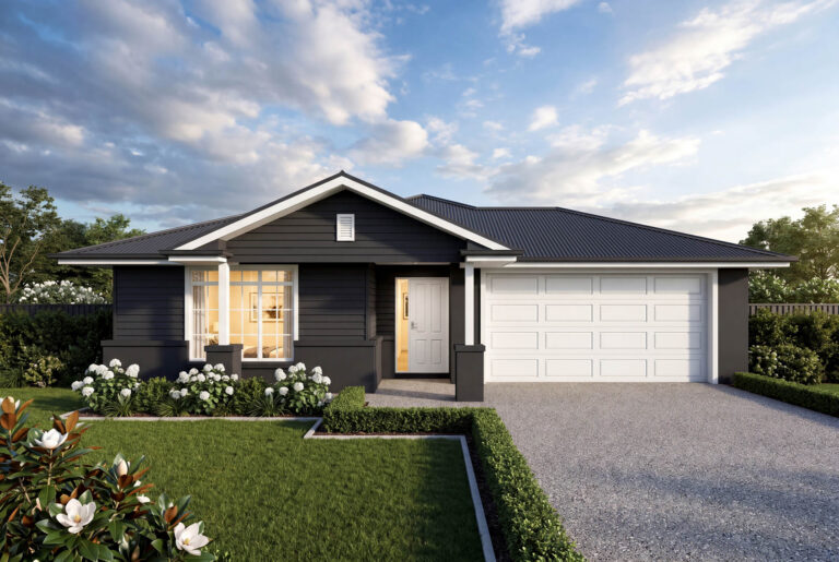 Paluma Single Storey Dark Hamptons Facade