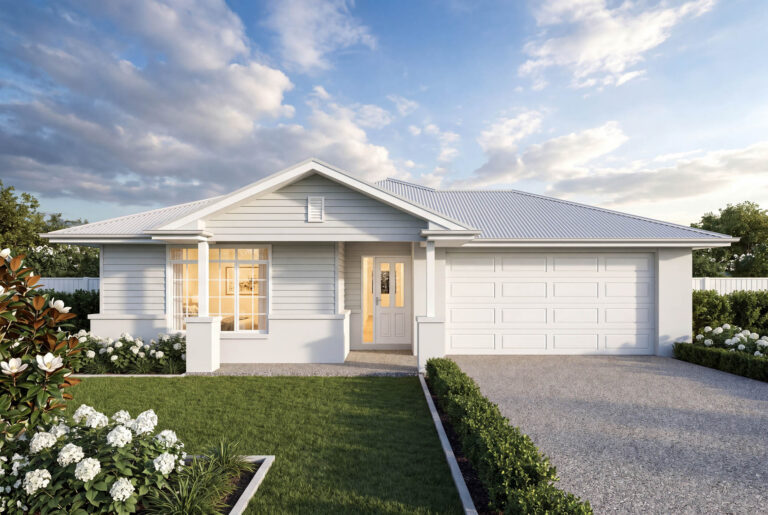 Paluma Single Storey Light Hamptons Facade